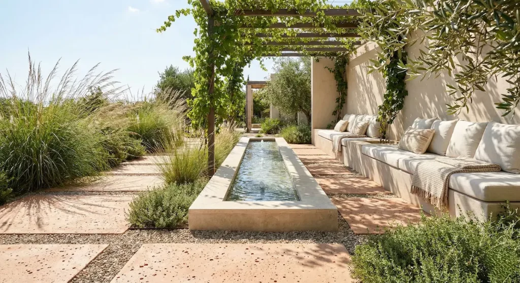 una acequia en el jardín un lugar para contemplar