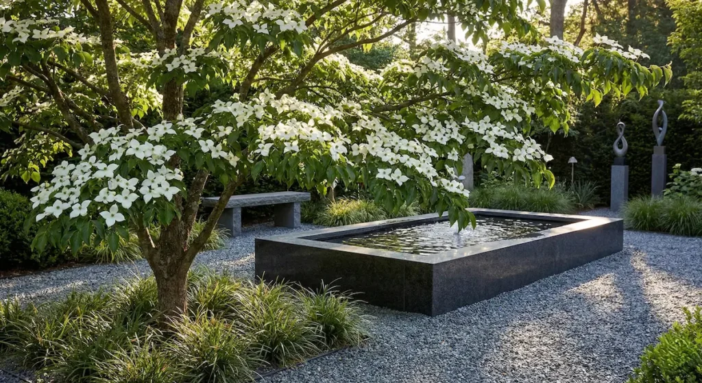 cornejo del japón estructura por niveles y flores únicas