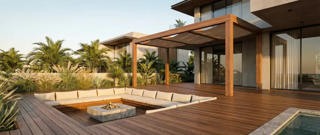 instalación total en madera suelos y pérgola