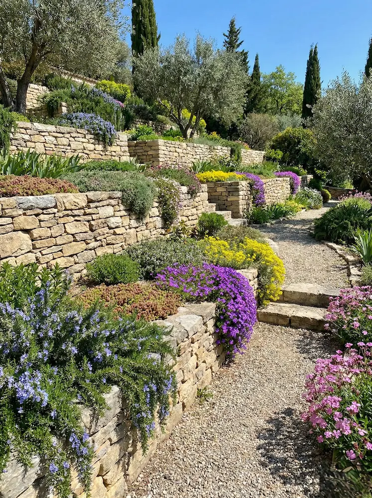 corrección de desniveles acusados en jardín mediante formación de terrazas