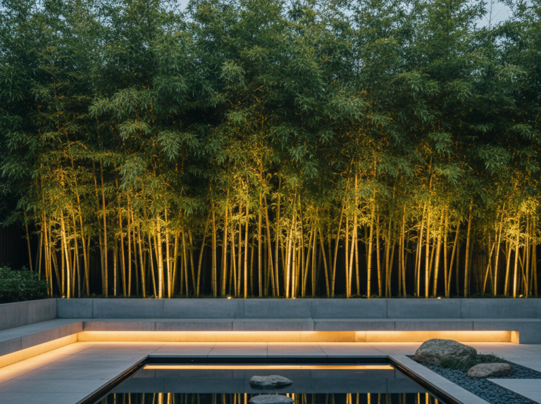 bambú formando seto alto