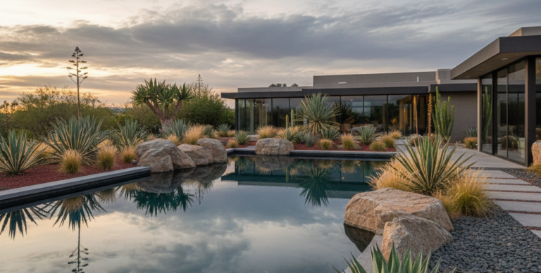 xerojardín composición de bajo consumo en agua y bajo mantenimiento