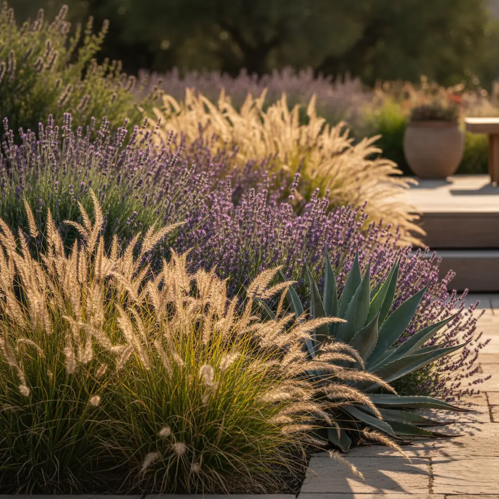 jardín sostenible gramíneas y aromáticas