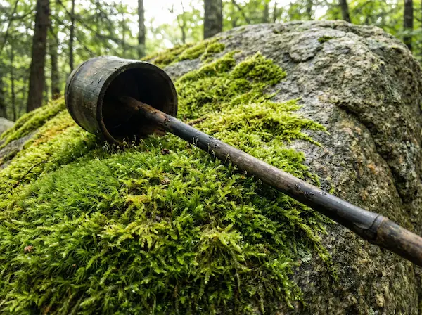 cazo para aportar humedad a las piedras con musgo