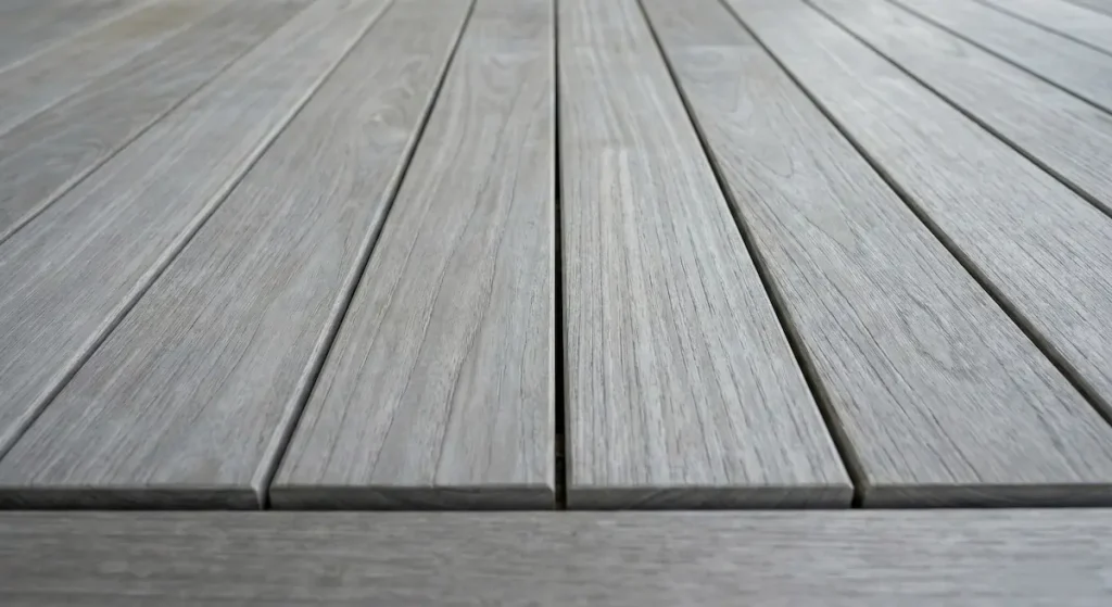 tarima de teka con listones envejecida