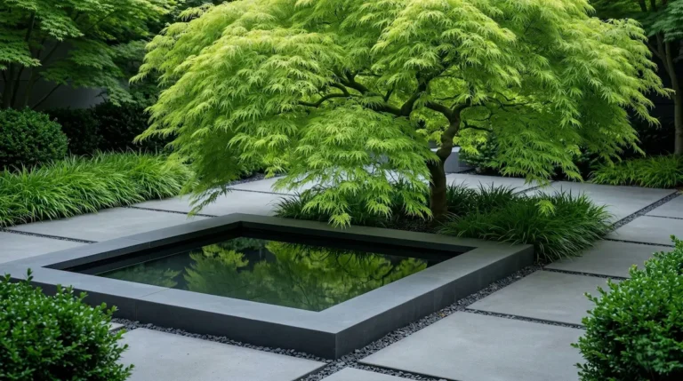 acer dissectum viridis una cascada ver en el jardín