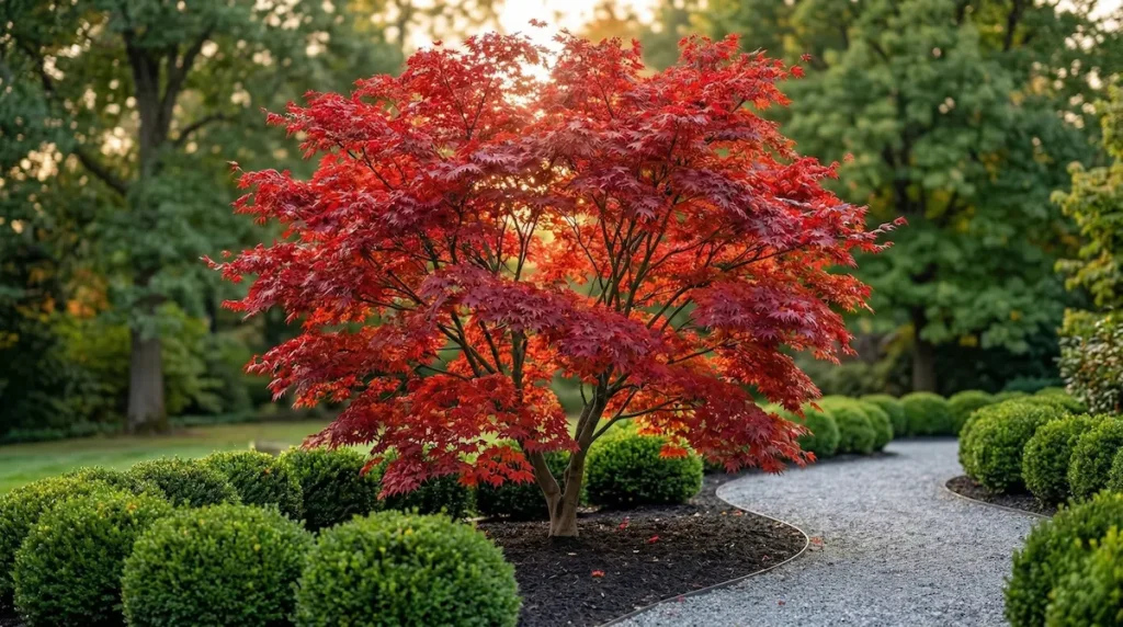 acer osakazuki en jardín de sombra