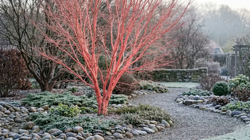 acer sango kaku la belleza del color de su tronco y ramas de color rojo