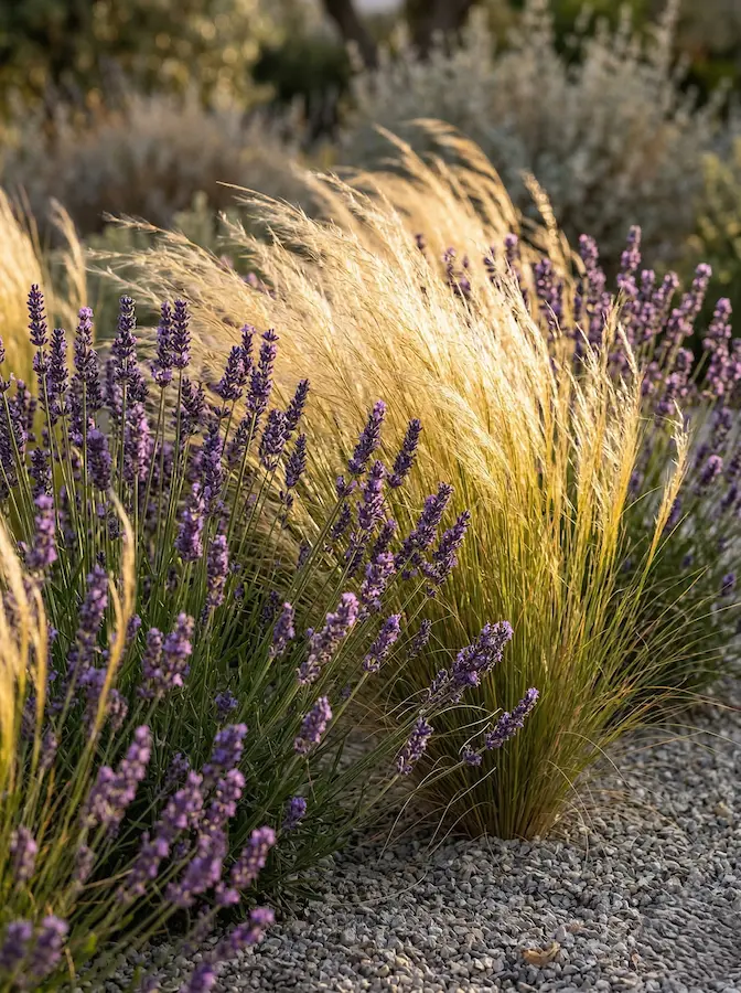 selección de gramíneas y aromáticas para proyecto de paisajismo
