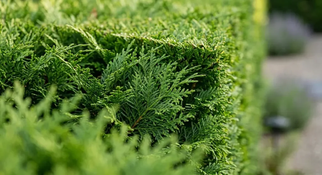 detalle de leylandii en seto formal