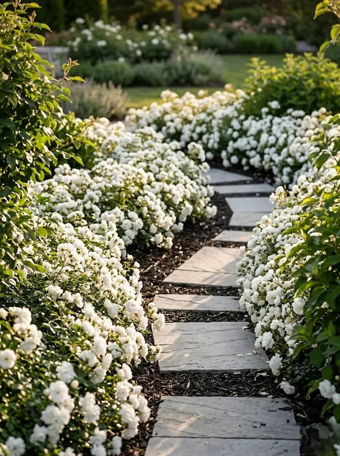 Los rosales cubresuelos (o tapizantes) son piezas fundamentales para aportar unidad y cohesión al paisaje