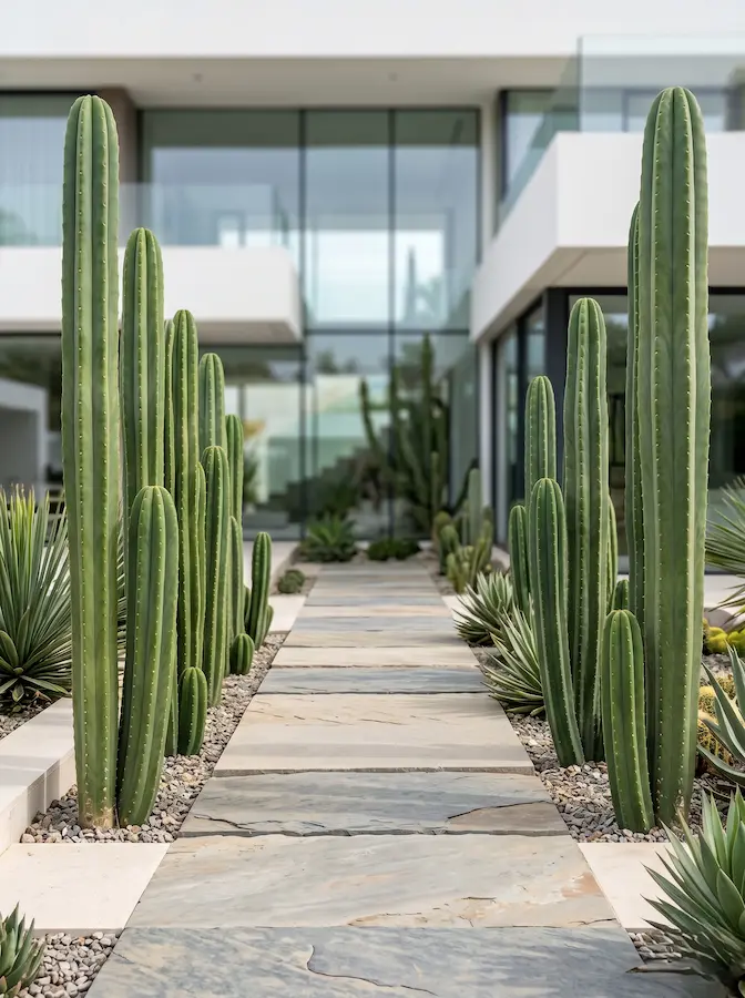 cactus San Pedro o Echinopsis pachanoi proyecta una verticalidad rotunda que acaricia el viento