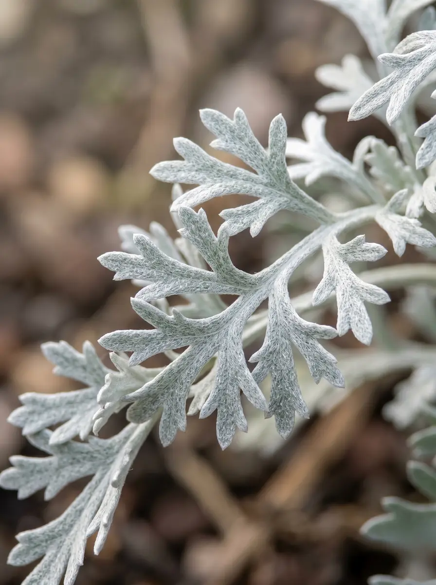 Detalle de hoja de artemisa 