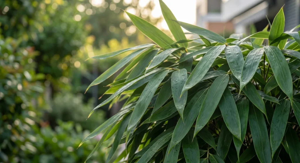 pseudosasa japonica detalle de hojas