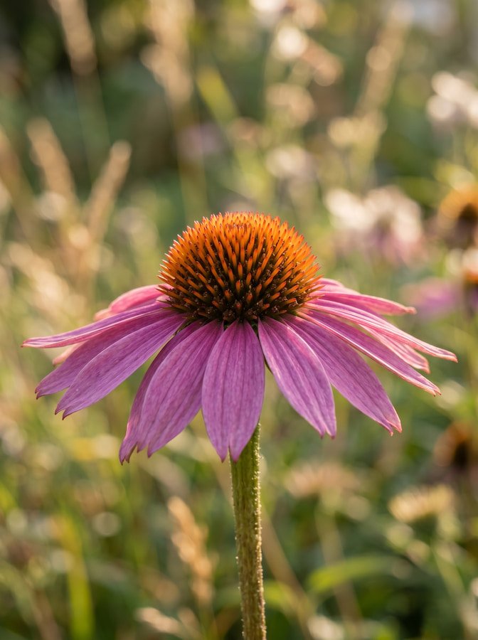 Primer plano de flor de equinácea purpurea