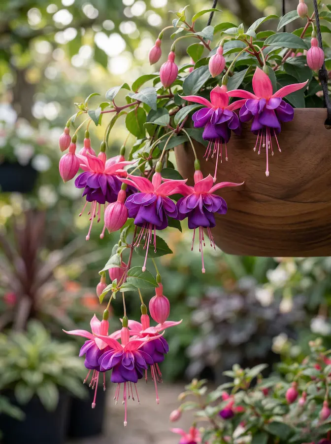 diseño exótico de la Fuchsia aporta una nota de sofisticación y movimiento en porches y balcones frescos