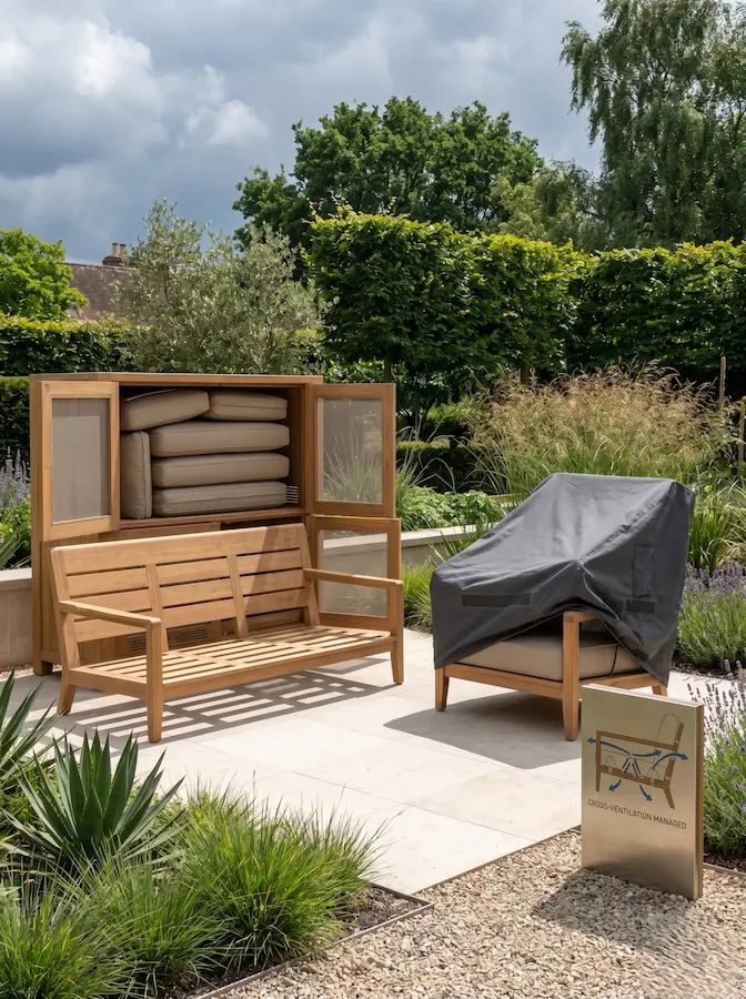 guardería de cojines de mobiliario exterior