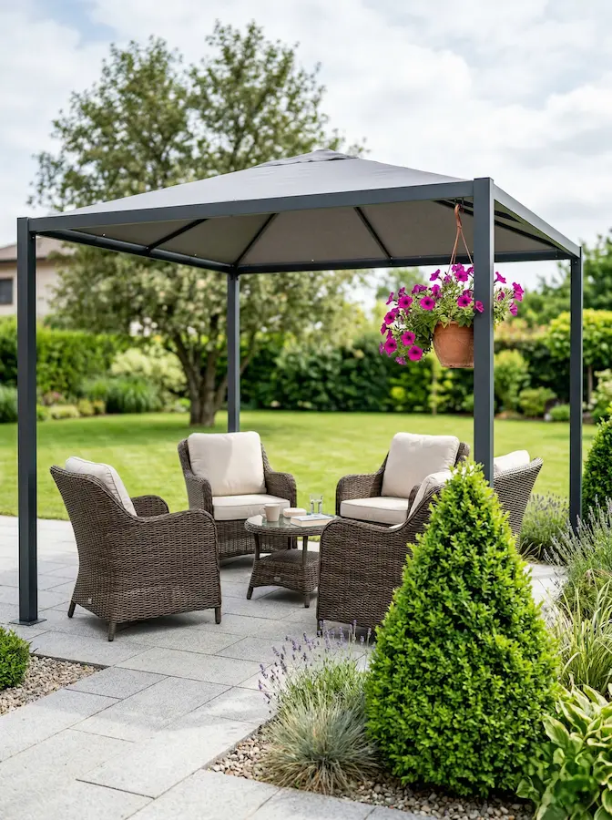 gazebo o cenador es, por definición, el corazón social del jardín.