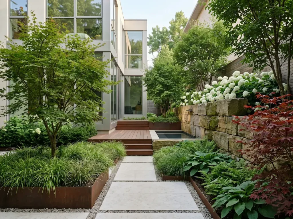 dominio técnico y estético permite la construcción de un paisajismo naturalista cargado de biodiversidad, donde cada elemento ocupa su lugar exacto en el universo