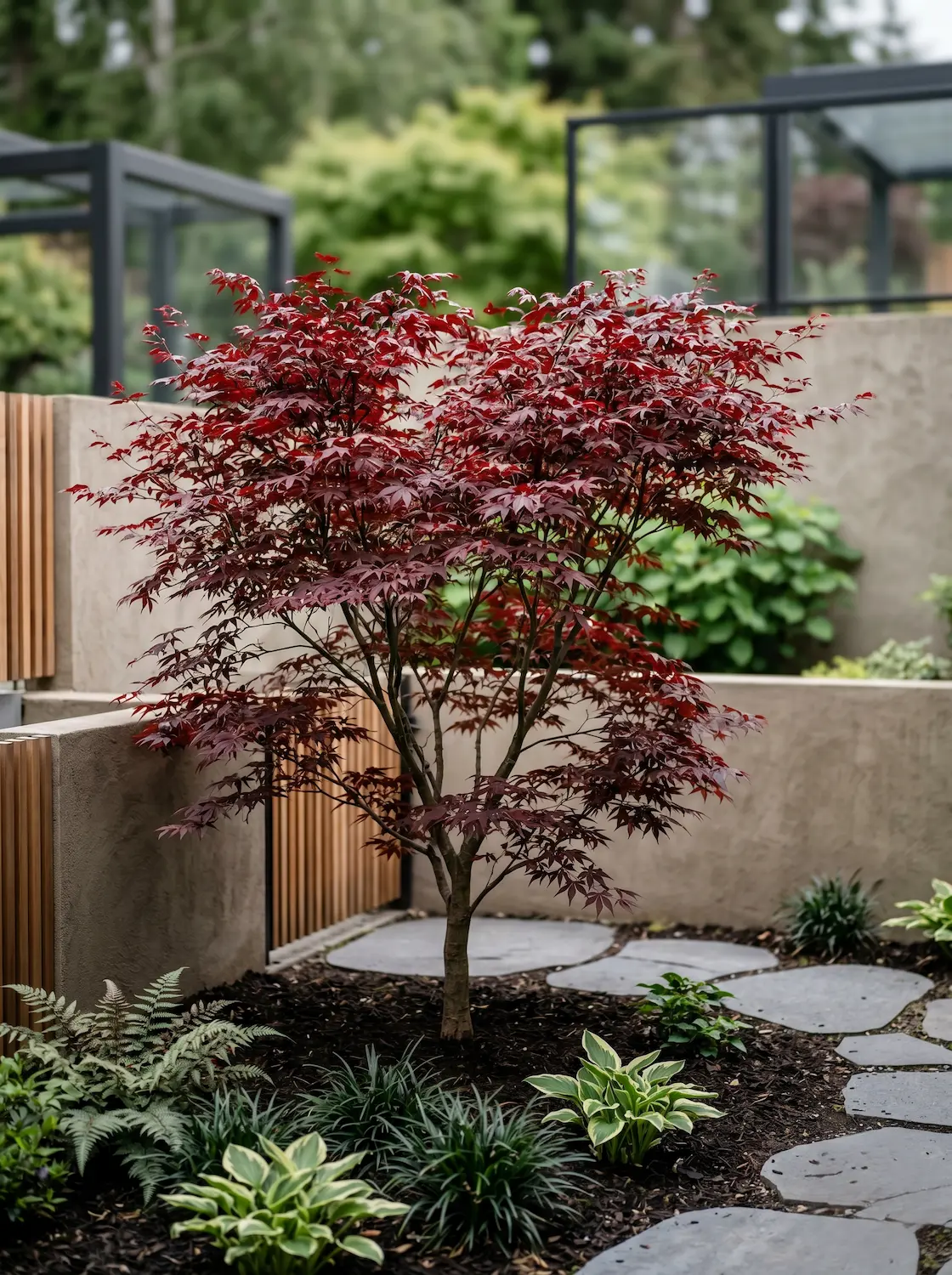 jardines con encanto 6 jardinesconestiloblog Arce Japonés Acer palmatum aportando estructura botánica y un estándar profesional al jardín durante todo el año
