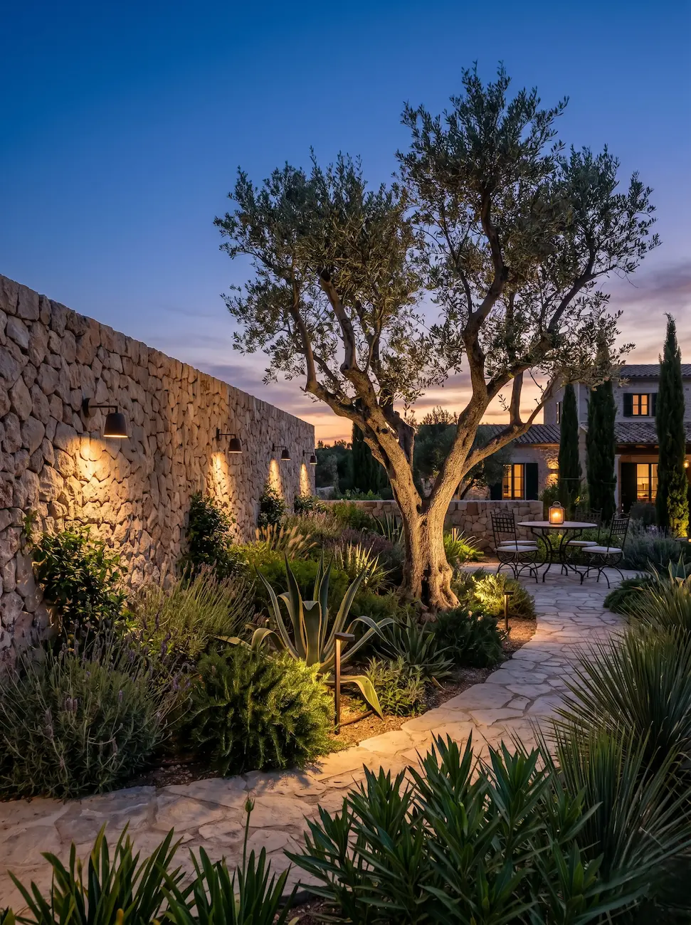 jardines con encanto 8 jardinesconestiloblog Iluminación técnica ascendente sobre especies estructurales prolongando la escenografía lumínica del jardín con calidad
