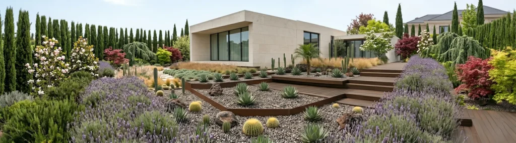 panoramica chaelt con aridos madera y vegetación mediterránea
