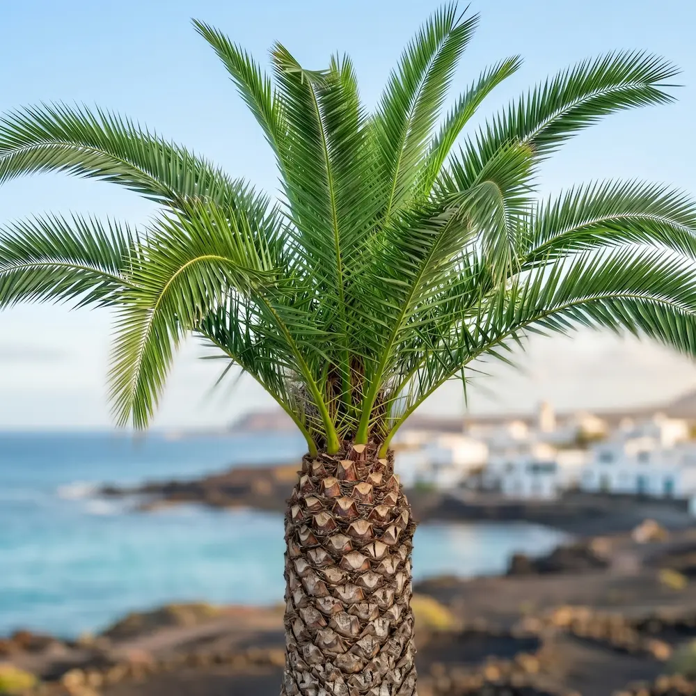 detalle de phoenix canariensis en lanzarote