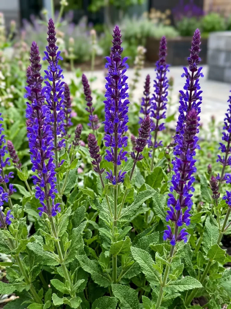 salvia nemorosa en primer plano