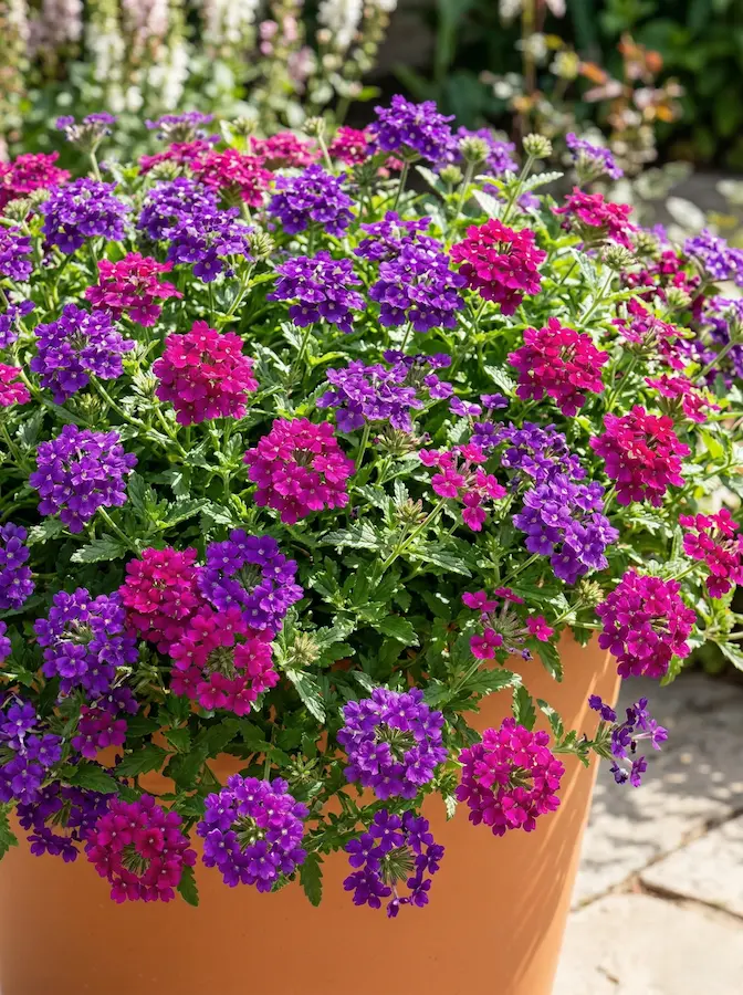 verbene hybrida una tapizante ideal por su resistencia al sol