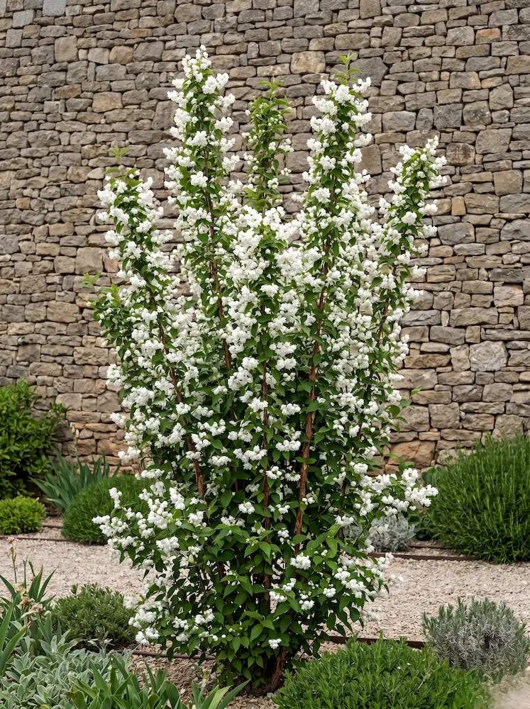 Deutzia Pride Rochester de porte erecto con el crecimiento sus ramas tienden a ligero arqueamiento