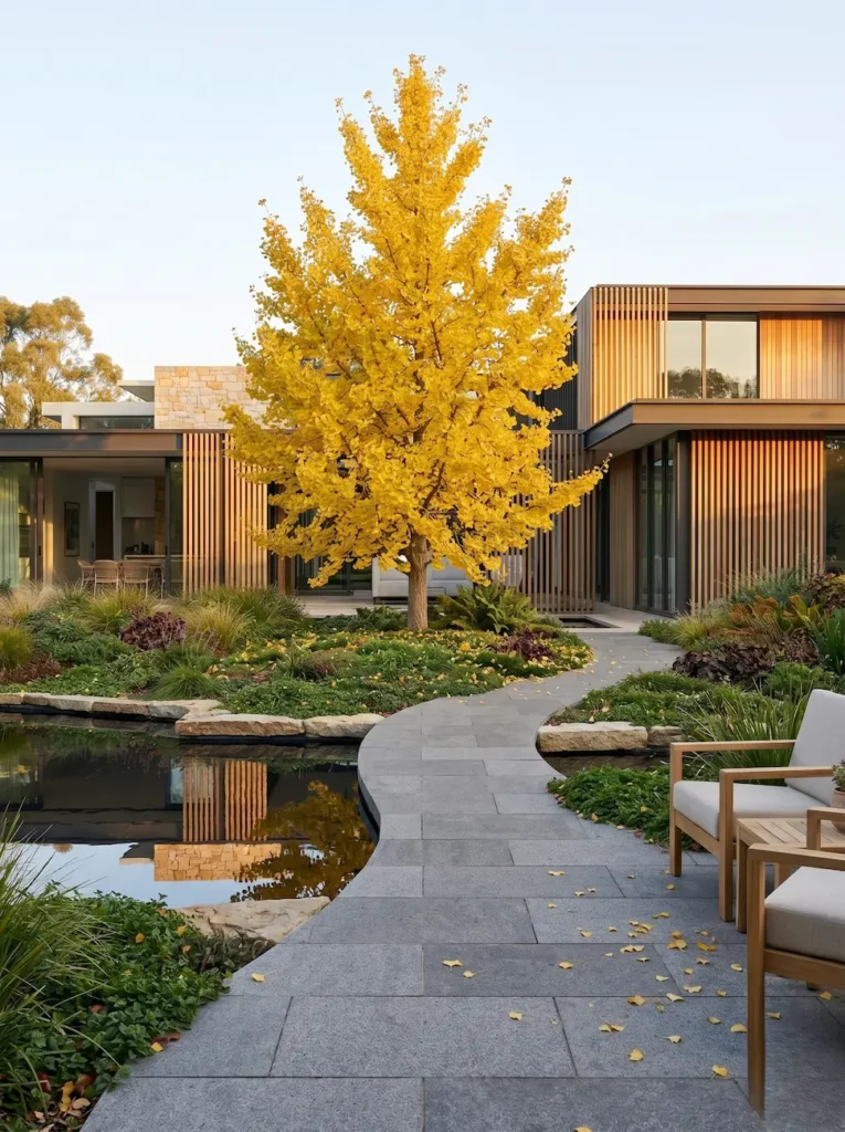 árboles de otoño jardinesconestiloblog ginkgo biloba en otoño preciosas y luminosas hojas color doradp vibrante