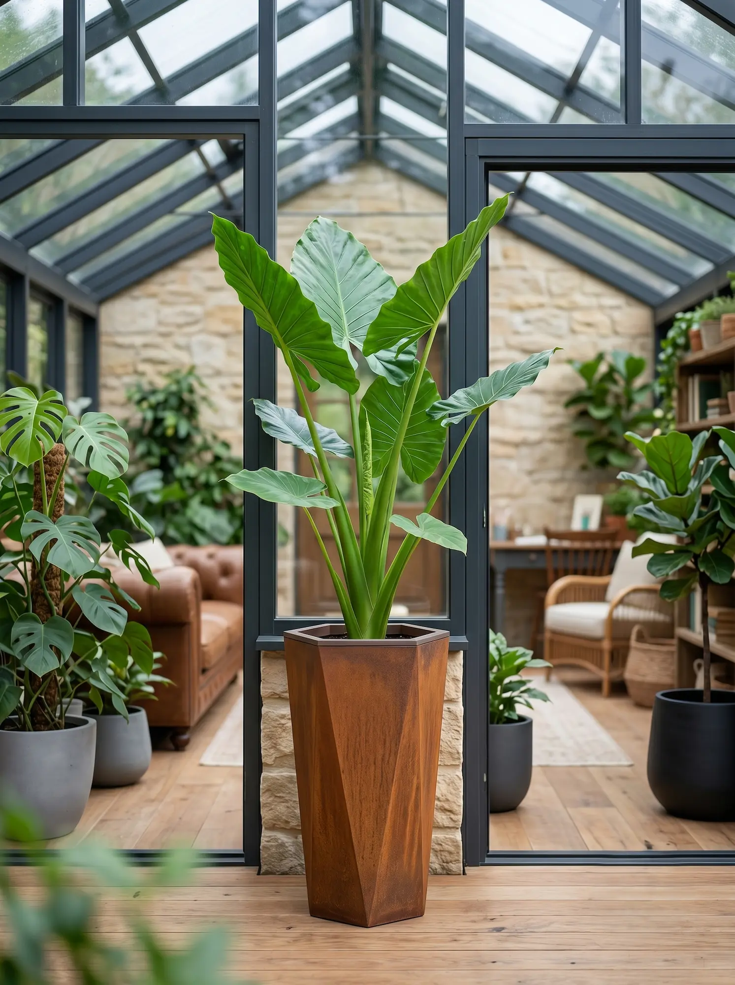 alocasia oreja de elefante jardinesconestiloblog Alocasia Oreja De Elefante Interiorismo Paisajístico Tropical Creando Un Rincón Selvático En Tu Salón O Invernadero