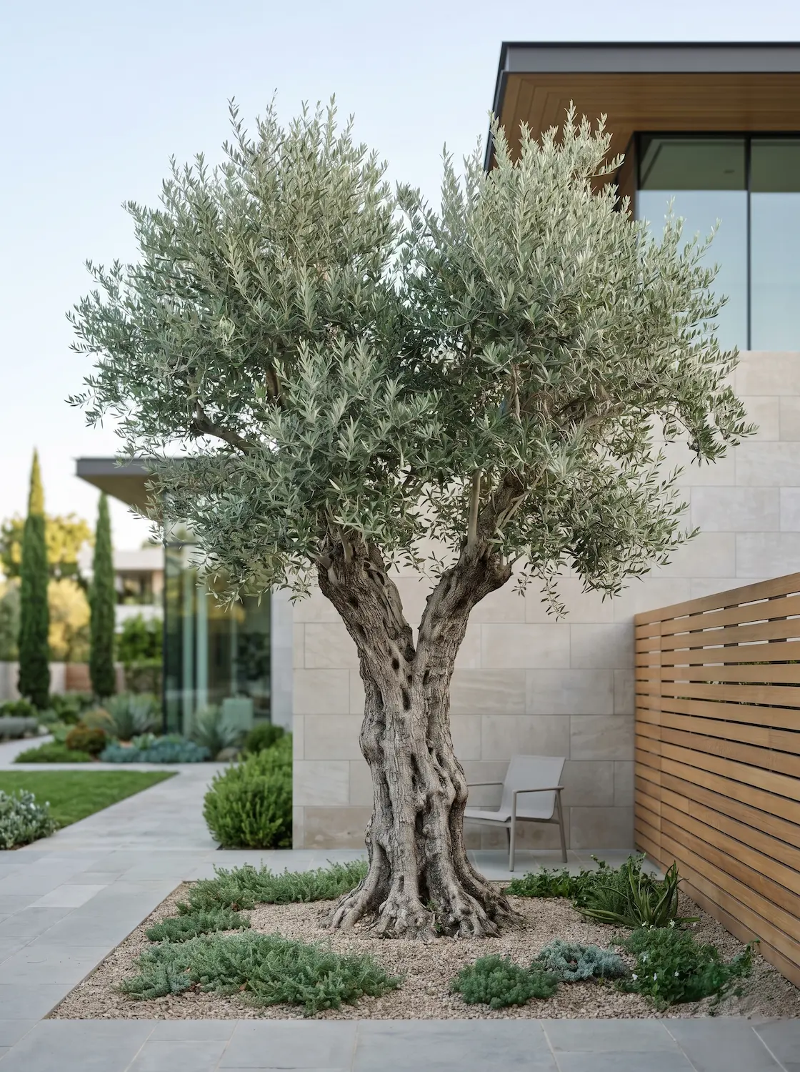 olivo jardin toscano moderno jardinesconestiloblog Olivo Jardin Toscano Moderno Reinterpretación Moderna Del Paisajismo Toscano Líneas Purificadas Y Materia Noble