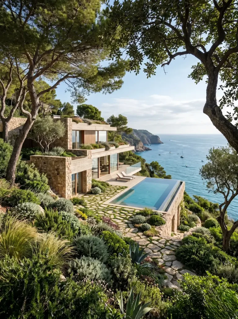 Villa Escalonada De Alto Standing Paisajismo Costero Arquitectura Viento Y Matrices Botánicas Frente Al Mar